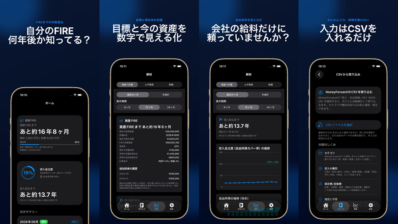 家計推移 家計簿アプリの画面